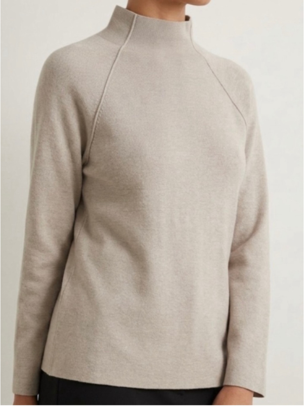 Cos Mock Neck Sweater Beige Size Large